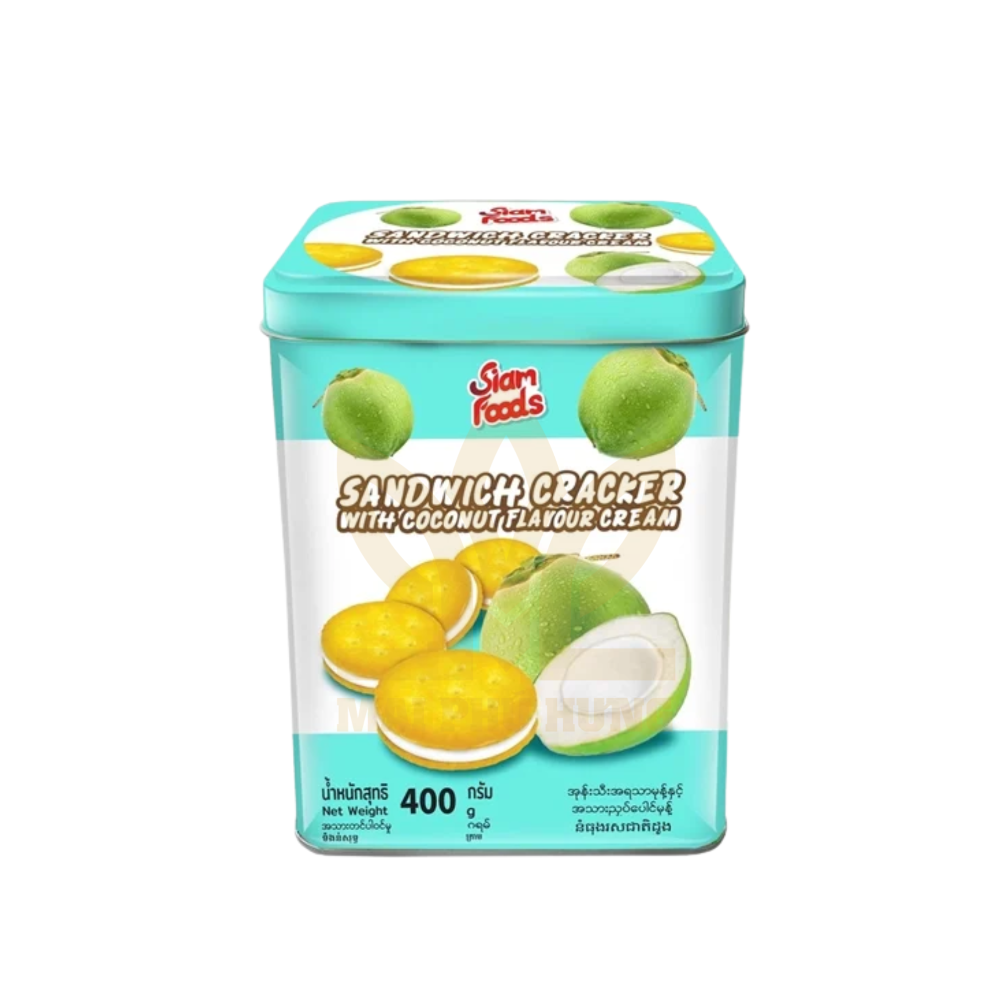 Bánh Quy Siam Foods Vị Dừa hộp thiếc 400g 14 Bánh siam dừa