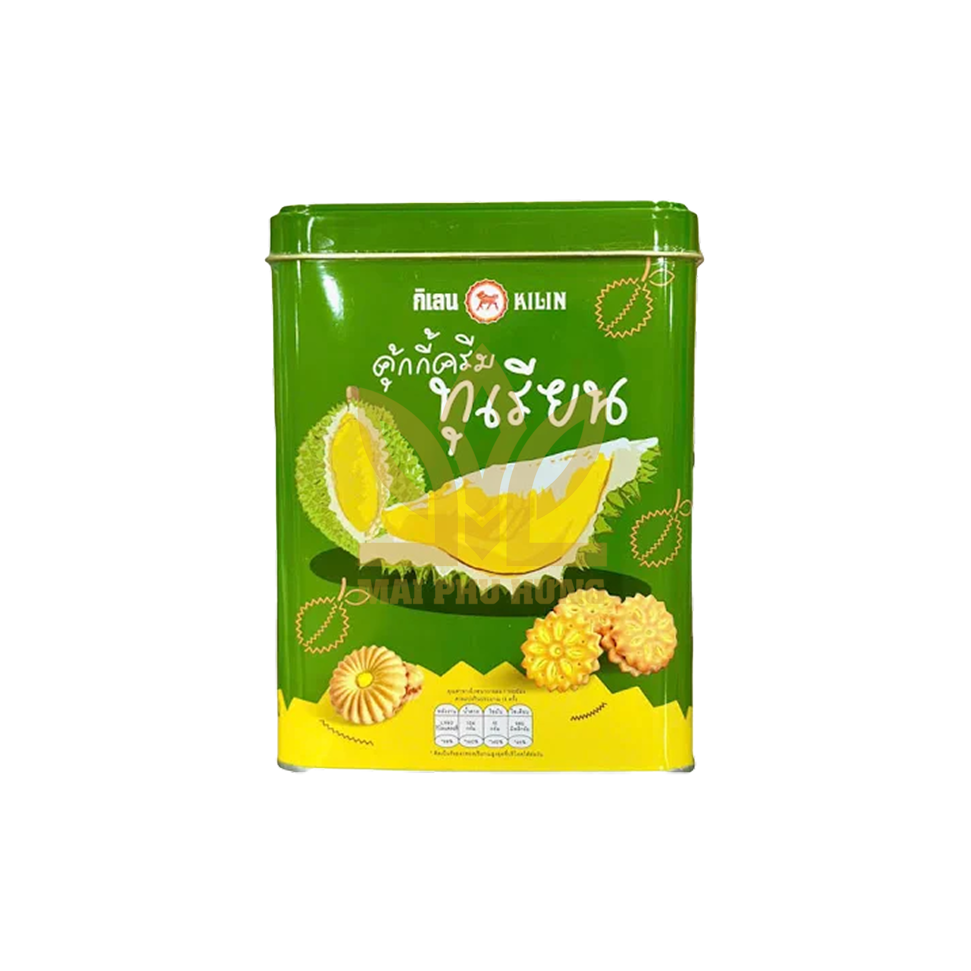 Bánh quy Kilin vị sầu riêng hộp thiếc 400g 14 Killin sau rieng