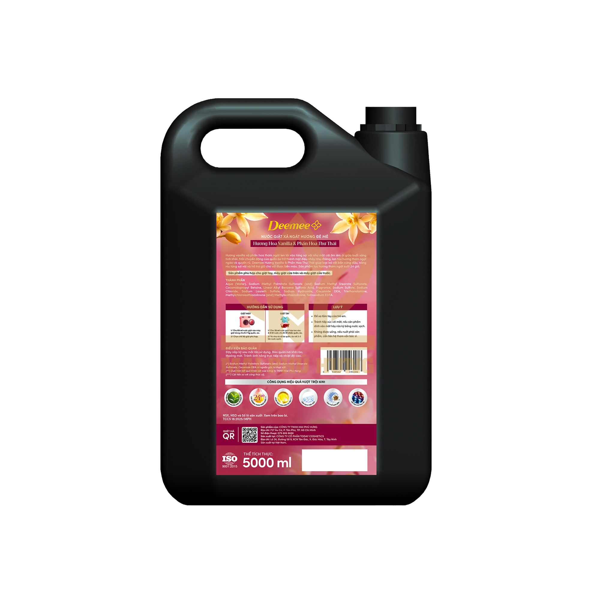 Nước Giặt Xả Deemee Hương Hoa Vanila và Phấn thư thái 5000ml 15 Nước Giặt Xả Deemee Hương Hoa Vanila và Phấn thư thái
