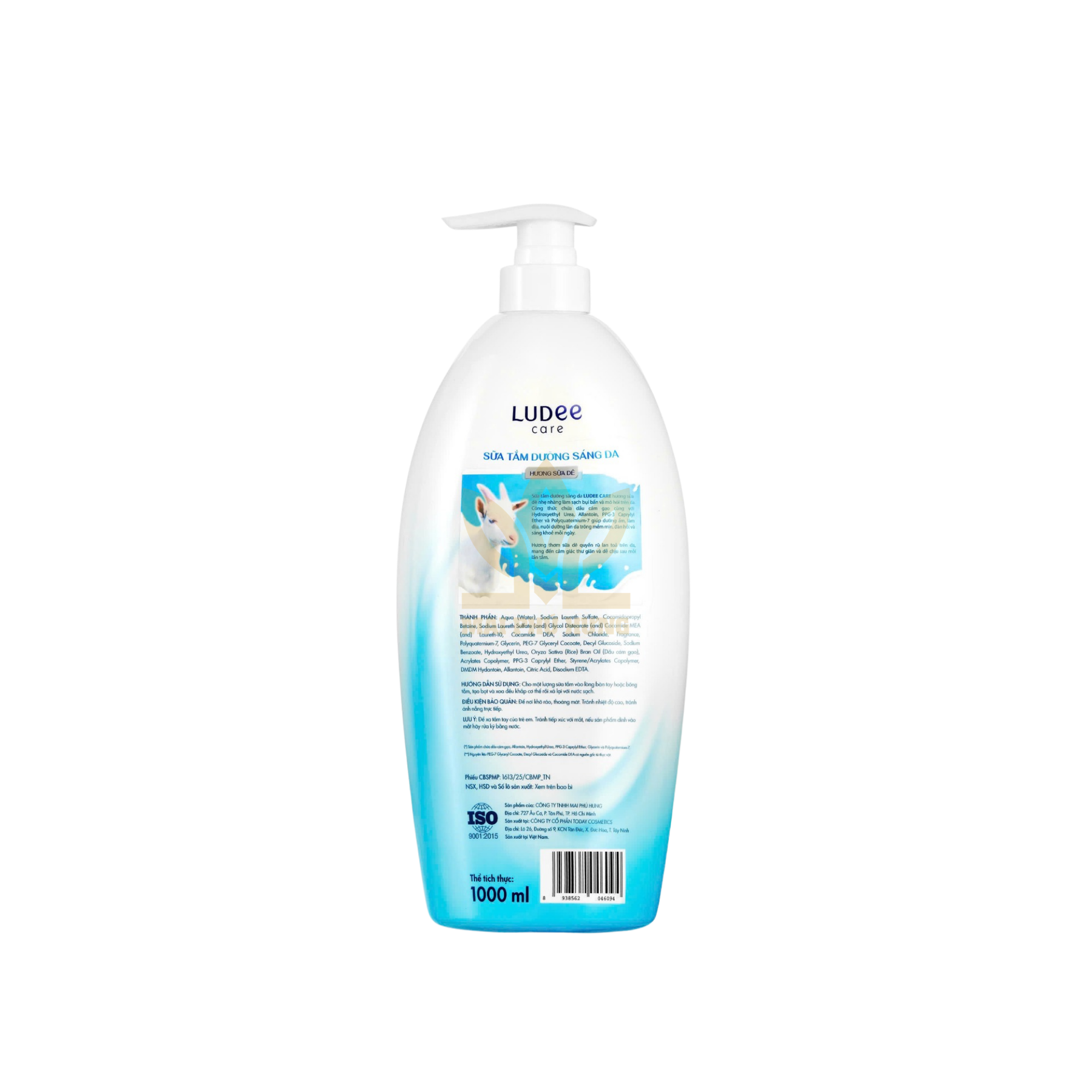 Sữa Tắm Ludee Care Hương Sữa Dê 1000ml 15 Sữa Tắm Ludee Care Hương Sữa Dê - mặt sau